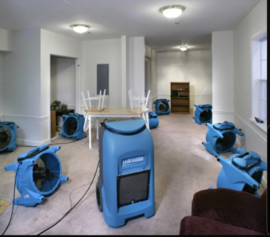 Air movers and dehumidifier setup for Water Extraction & Removal in College Place